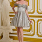 Fashionable Homecoming Dress Off the Shoulder Rinestone A-Line Back to School Outfits Party Dress D7886