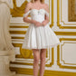 Fashionable Homecoming Dress Off the Shoulder Rinestone A-Line Back to School Outfits Party Dress D7886