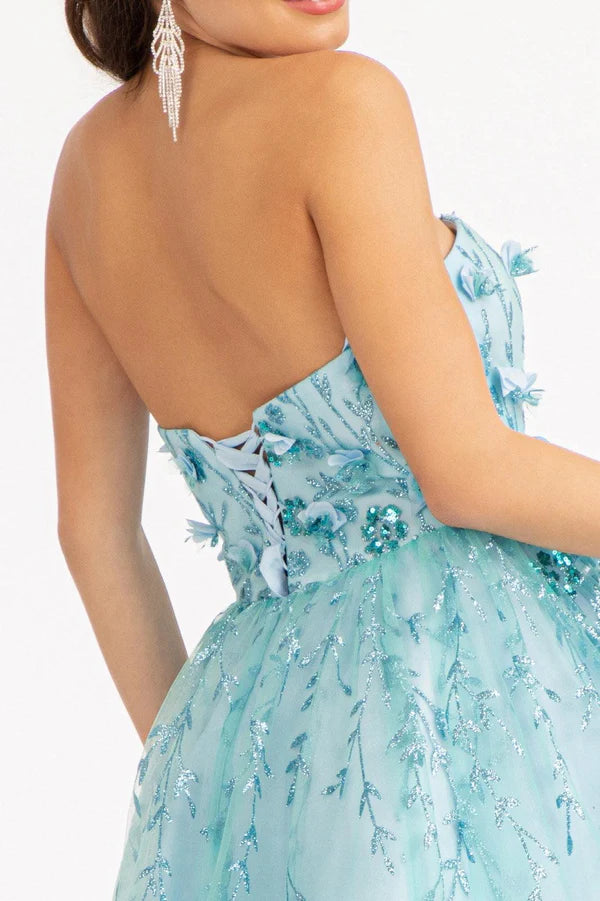 Fashionable Homecoming Dress Sweetheart Sequins Flower Applique A-Line Back to School Outfits Party Dress D7889