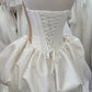 Unique Homecoming Dress Strapless Beading Pearl Back to School Outfits Party Dress Wedding Dress D7748