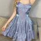 Charming Homecoming Dress Halter Pleated Back to School Outfits Party Dress D7307