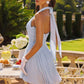 Fashionable Homecoming Dress Halter A-Line Pleated Back to School Outfits Party Dress D7835