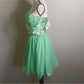 Stunning Homecoming Dress Sweetheart Rinestone Pleated Tulle A-Line Back to School Outfits Party Dress D7929