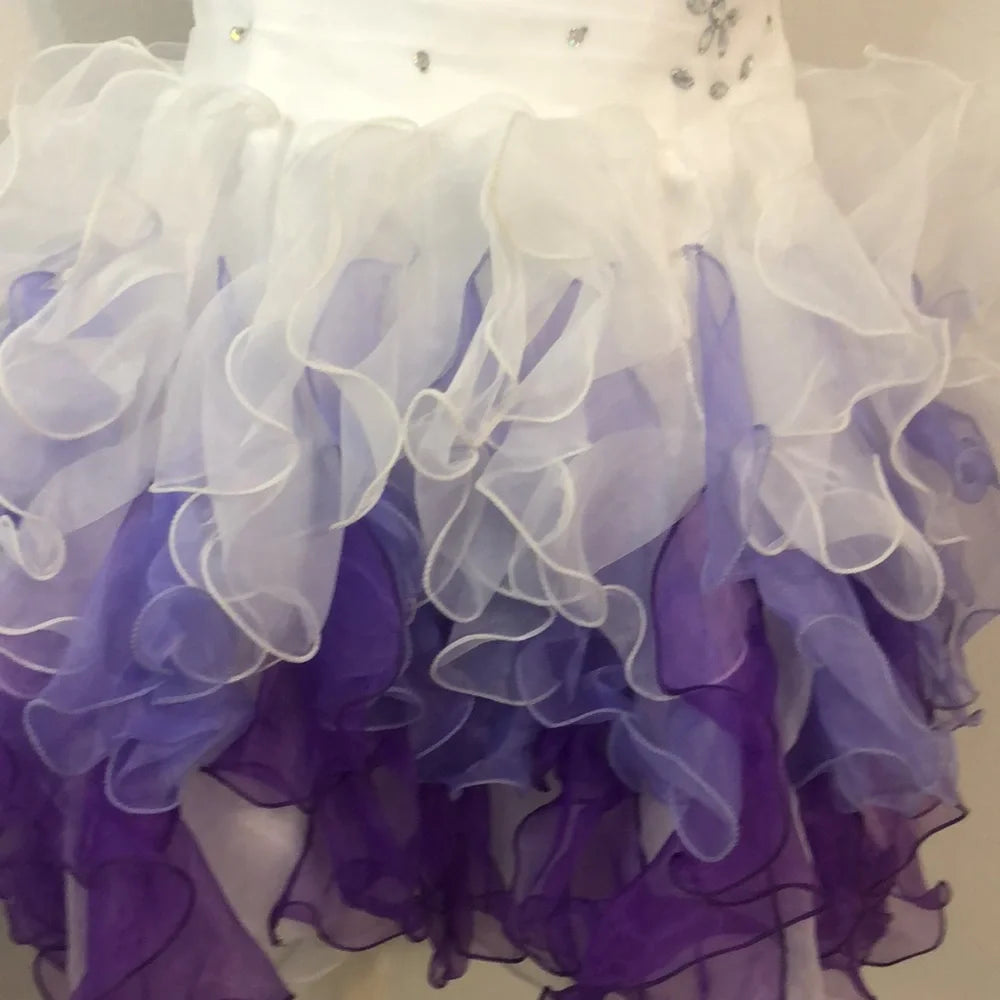 Stunning Homecoming Dress Sweetheart Rinestone Sequins Pleated Tulle Cascade Back to School Outfits Party Dress D7934