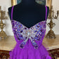 Stunning Homecoming Dress Strapless Rinestone Sequins Soutache Cascade Back to School Outfits Party Dress D7936