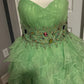 Stunning Homecoming Dress Sweetheart Rinestone Beaded Tulle Cascade A-Line Back to School Outfits Party Dress D7931