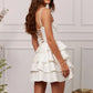 Fashionable Homecoming Dress Spaghetti Strap Pearl Flower Cascade A-Line Back to School Outfits Party Dress D7859
