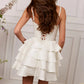 Fashionable Homecoming Dress Spaghetti Strap Pearl Flower Cascade A-Line Back to School Outfits Party Dress D7859