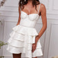 Fashionable Homecoming Dress Spaghetti Strap Pearl Flower Cascade A-Line Back to School Outfits Party Dress D7859