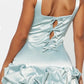 Unique Homecoming Dress Square Bowknot Cascade Back to School Outfits Party Dress D7758