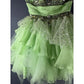Stunning Homecoming Dress Spaghetti Strap Rinestone Beaded Sequins Tulle Cascade A-Line Back to School Outfits Party Dress D7932