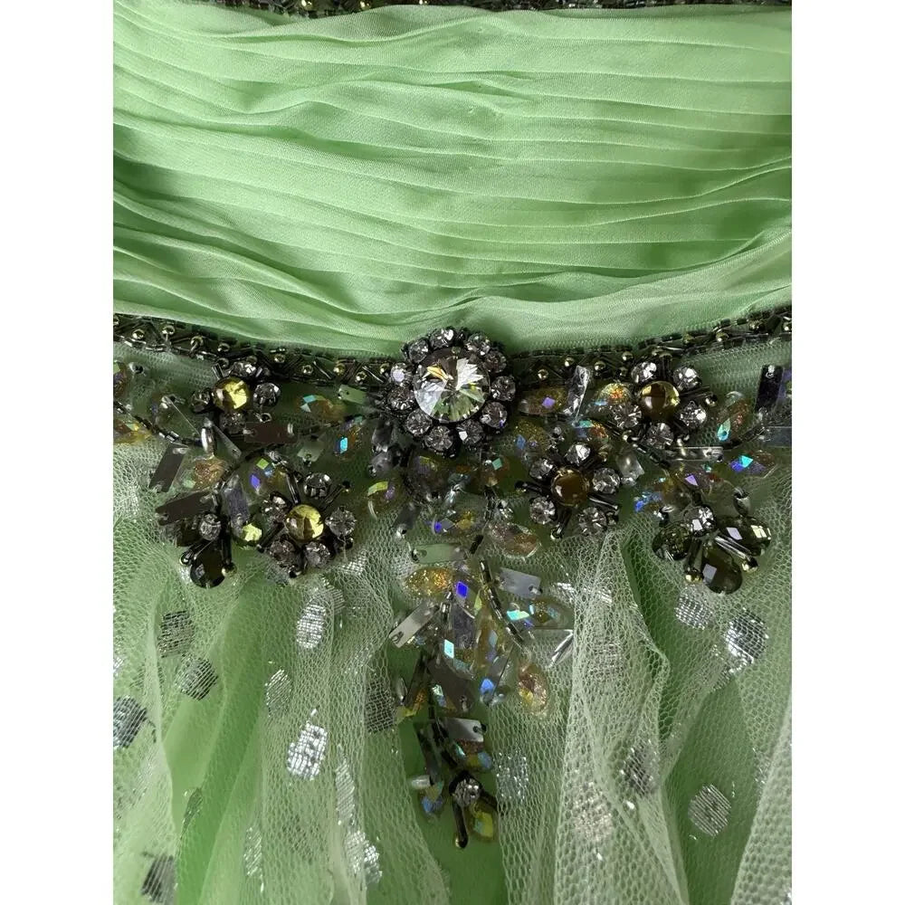 Stunning Homecoming Dress Spaghetti Strap Rinestone Beaded Sequins Tulle Cascade A-Line Back to School Outfits Party Dress D7932