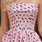 Fashionable Homecoming Dress Strapless Pleated Back to School Outfits Party Dress D7855