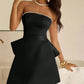 Fashionable Homecoming Dress Strapless Pearl Bowknot A-Line Back to School Outfits Party Dress D7840