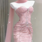 Mermaid light Pink evening dress front view