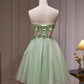 Charming Homecoming Dress Sweetheart Tulle Beaded Flowers Short Prom Dress Back to School Outfits Party Dress  D6092