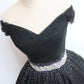 Elegant Homecoming Dress Off the Shoulder Tulle Rinestone Short Prom Dress Back to School Outfits Party Dress  D6098