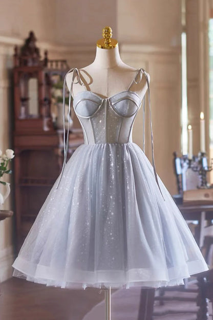 Lovely Homecoming Dress Spaghetti Straps Tulle  Short Prom Dress Back to School Outfits Party Dress  D6039