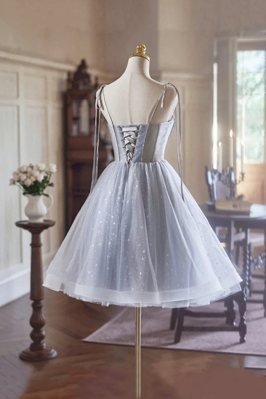 Lovely Homecoming Dress Spaghetti Straps Tulle  Short Prom Dress Back to School Outfits Party Dress  D6039