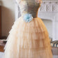 Charming Homecoming Dress Strapless Beaded Tulle Flower Short Prom Dress Back to School Outfits Party Dress  D6035