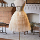 Charming Homecoming Dress Strapless Beaded Tulle Flower Short Prom Dress Back to School Outfits Party Dress  D6035