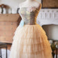 Charming Homecoming Dress Strapless Beaded Tulle Flower Short Prom Dress Back to School Outfits Party Dress  D6035