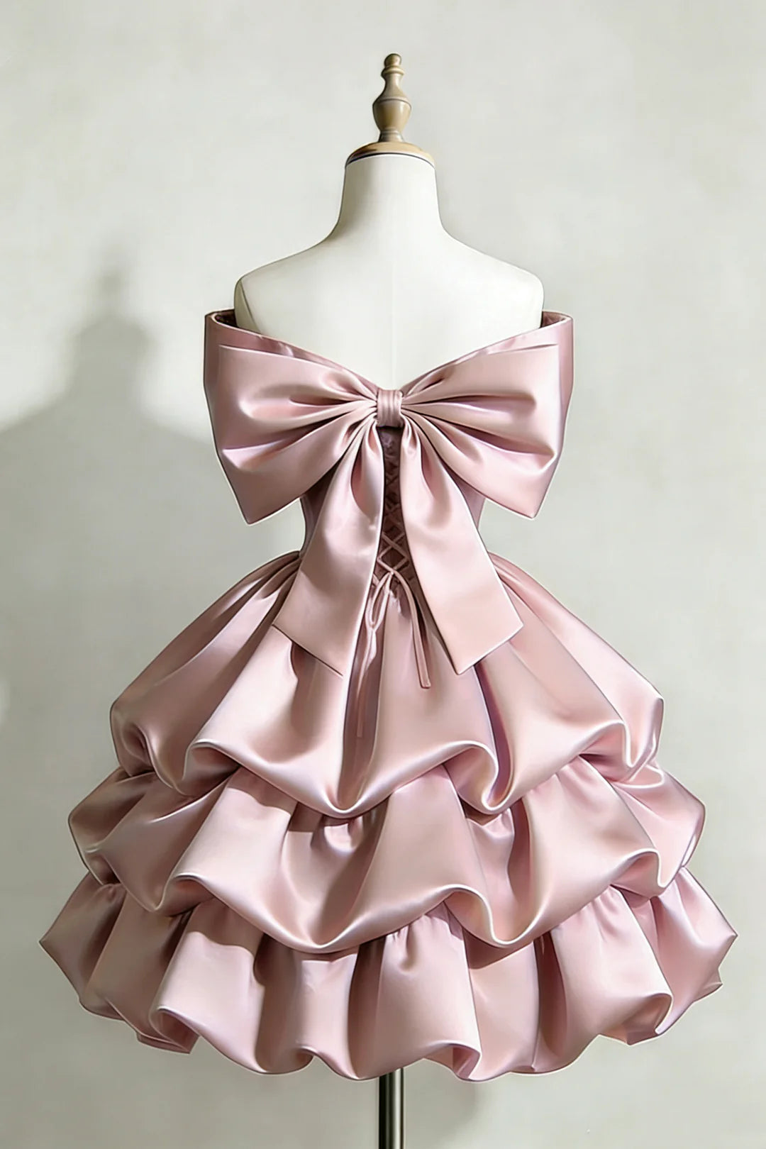 Vintage  Homecoming Dress Strapless Bowknot Short Pleated Prom Dress Back to School Outfits Party Dress  D6045