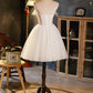 New Homecoming Dress Strapless Tulle Beaded Short Prom Dress Back to School Outfits Party Dress  D6086