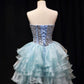 New Homecoming Dress Strapless Tulle Crystal Short Prom Dress Back to School Outfits Party Dress  D6085