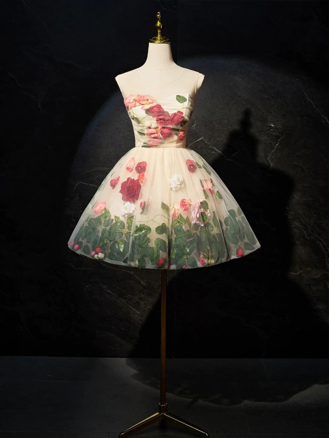 Chic Homecoming Dress Sweetheart Lace Flower Short Prom Dress Back to School Outfits Party Dress  D6088