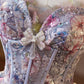 Chic Homecoming Dress Off shoulder Tulle Flower Applique Flower Short Prom Dress Back to School Outfits Party Dress  D6037