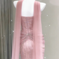 Mermaid light pink evening dress back view