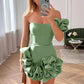 New Homecoming Dress One Shoulder Pleated Back to School Outfits Party Dress D7593