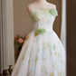 Chic Homecoming Dress Spaghetti Straps Floral Tulle Lace Embroidery  Short Prom Dress Back to School Outfits Party Dress  D6024