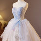 Sweet Homecoming Dress  Sweetheart Tulle Lace Sequins Short Prom Dress Back to School Outfits Party Dress  D6026