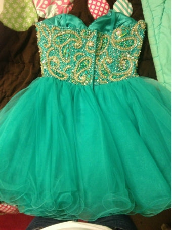 Unique Homecoming Dress Sweetheart Bead Tulle Pearl Back to School Outfits Party Dress D7628