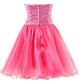 Unique Homecoming Dress Sweetheart Tulle Rinestone Bowknot Back to School Outfits Party Dress D7635
