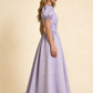 A line light purple formal dress for prom