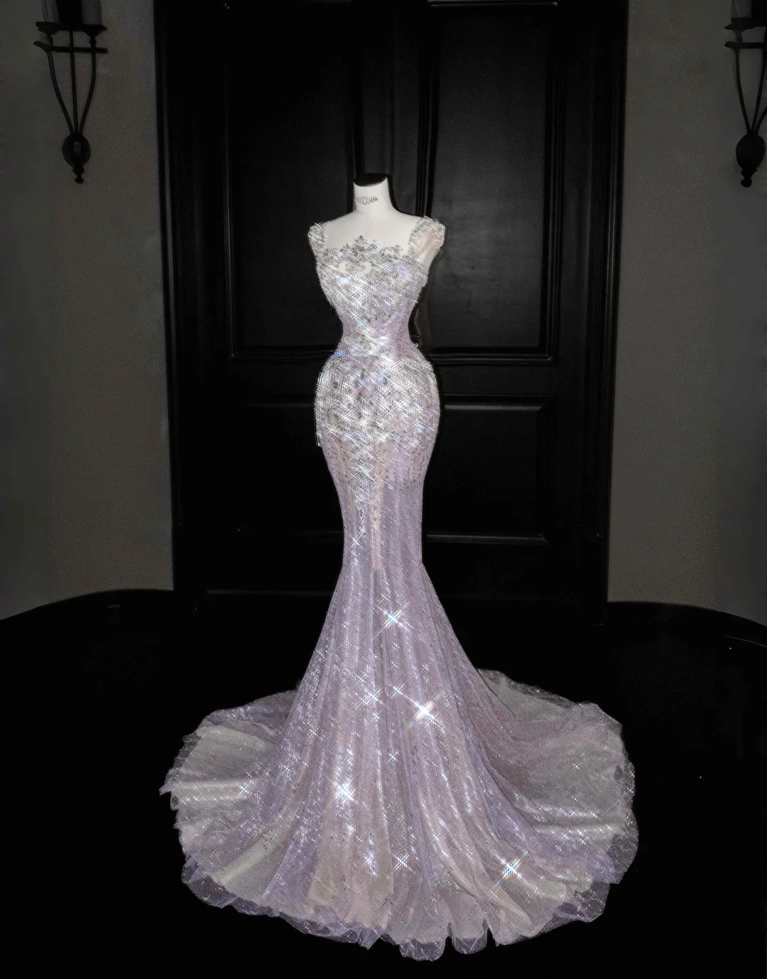 Light-purple-mermaid-evening-gown-front-view