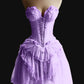 New Homecoming Dress Sweetheart Tulle Flower Applique Cascade Back to School Outfits Party Dress D7562