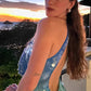 Beautiful Homecoming Dress Halter Sequins Backless Back to School Outfits Party Dress D7135