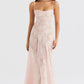Vintage Floral Jacquard Spaghetti Strap Design Prom Dress Evening Dress D1699