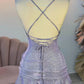 New Homecoming Dress Spaghetti Strap Sequins Hugging Back to School Outfits Party Dress D7555