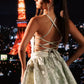 Unique Homecoming Dress Sweetheart Halter Pleated A-Line Flower Back to School Outfits Party Dress D7776