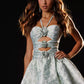 Unique Homecoming Dress Sweetheart Halter Pleated A-Line Flower Back to School Outfits Party Dress D7776