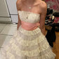 Charming Homecoming Dress Strapless Lace Cascade Back to School Outfits Party Dress D7293
