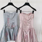 Sweet Homecoming Dress Strapless Beaded Button Back to School Outfits Party Dress D7527
