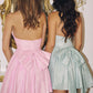 Stunning Homecoming Dress Halter Bowknot Sequins V Neck Back to School Outfits Party Dress D7901