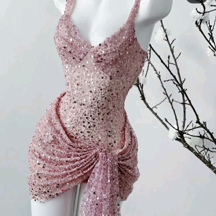 New Homecoming Dress V Neck Sequins Soutache Pleated Back to School Outfits Party Dress D7559