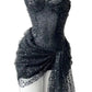 New Homecoming Dress V Neck Sequins Soutache Pleated Back to School Outfits Party Dress D7559